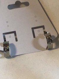 Vintage textured silver screw back earrings