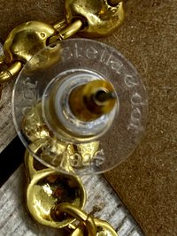 Vintage - Gold tone with white enamel trevally earrings