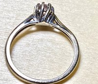 Vintage ArtCarved 14k white gold pink solitaire ring.