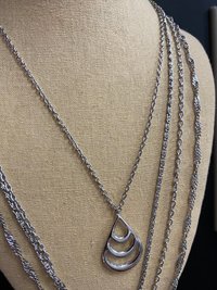 Silver Tone Vintage D'Orlan Multi Chain Statement Necklace