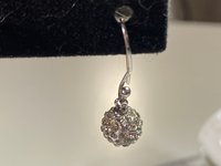 Sterling silver crystal Golf ball pave pendant and dangling earrings gift set