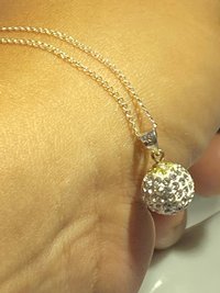 Sterling silver crystal Golf ball pave pendant and dangling earrings gift set