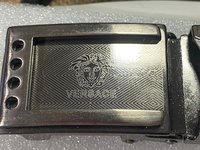 Versace Charcoal belt buckle with Medusa Logo vintage, 1989 stamped
