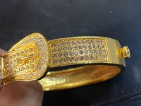 Sparkly Gold Plated Pave Belt Bangle