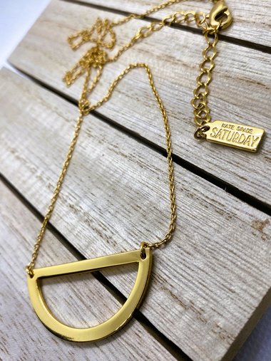 Vintage - Gold toned Saturday half-moon necklace